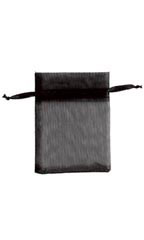 3 x 4 inch Black Organza Drawstring Pouches