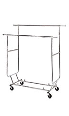 Chrome Double-Rail Collapsible Salesman Rack