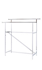 Chrome Double-Rail Clothing Rack with Z-Brace