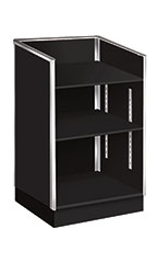 Black Metal Framed Well-Top Register Stand Fully Assembled