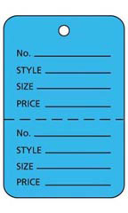 Large Unstrung Blue Perforated Coupon Price Tags