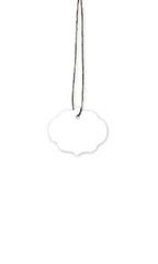 Small Strung Ornate Oval White Tags