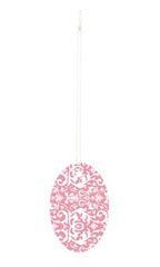 Large Strung Oval Pink Damask Tags